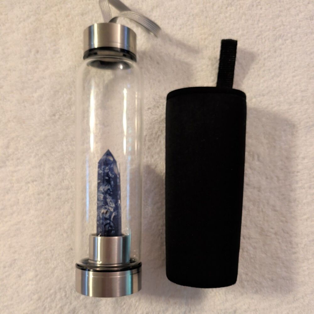 Natural Elixir Quartz Crystal Water Bottle Crystal Point Healing tower Wand